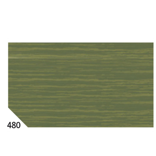10RT CARTA CRESPA VERDE OLIVA 480 (50X250CM 48gr/m2 Rex Sadoch